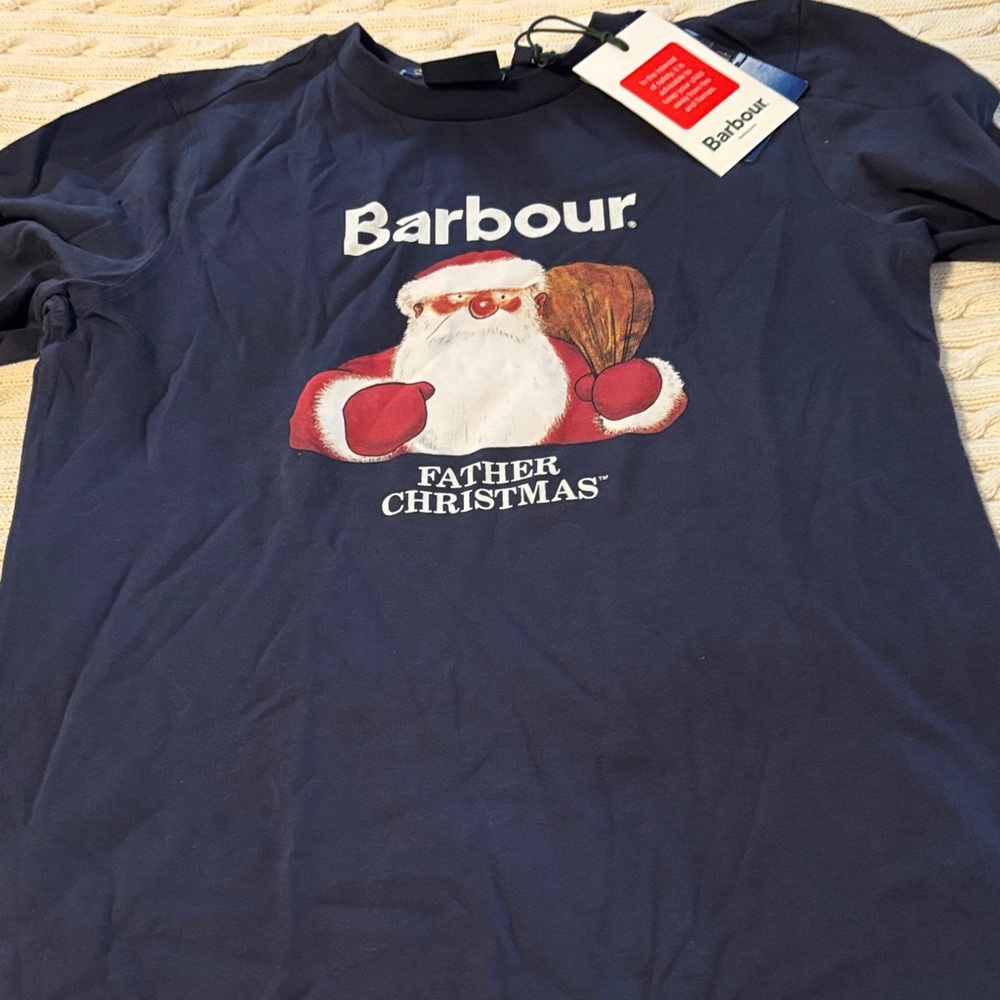 Barbour Kids Blue Father Christmas Tee